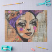 Papier Mousseline Portrait d'art en collage multimédia (5) (Artisanat)