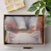 Papier Mousseline Portrait d'automne de Kitten blanc (Cadeau)