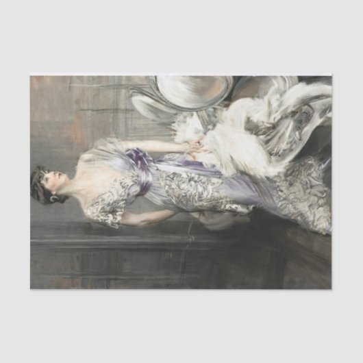 Papier Mousseline Portrait de Celia Tobin Clark par Giovanni Boldini (Recto)