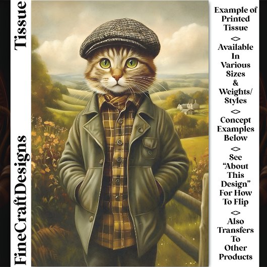 Papier Mousseline Portrait de chat fermier en paysage CM1 Découpage