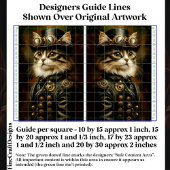 Papier Mousseline Portrait de chat tabby Steampunk royal découpage D