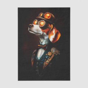 Papier Mousseline Portrait de Chien Beagle Steampunk EM2L Découpage