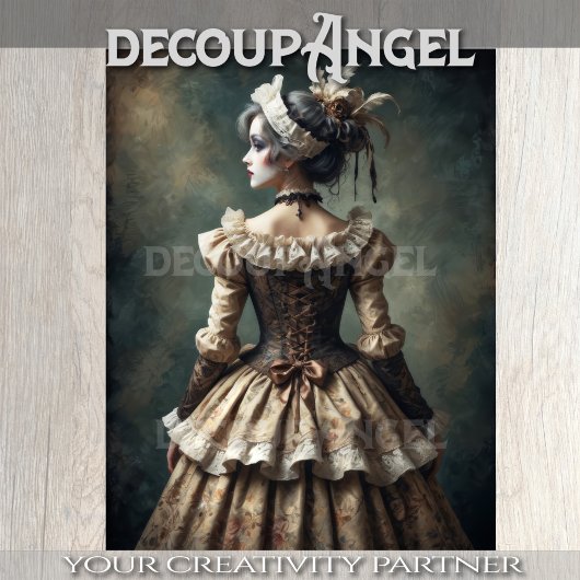 Papier Mousseline Portrait de Dame à l'époque antique - Découpage -