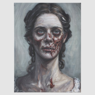 Papier Mousseline Portrait de femme zombie