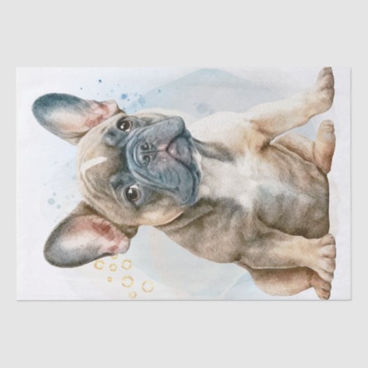 Papier Mousseline Portrait de French Bulldog (Recto)