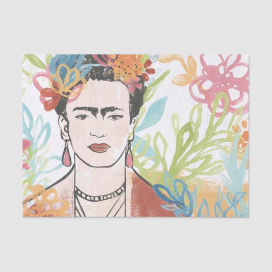 Papier Mousseline Portrait de Frida Kahlo (Recto)