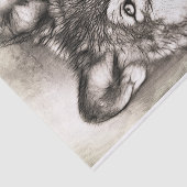 Papier Mousseline Portrait de loup (Détail)