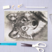 Papier Mousseline Portrait de loup (Artisanat)