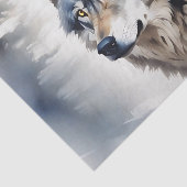 Papier Mousseline Portrait de loup dans l'aquarelle douce (Détail)