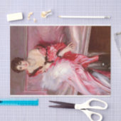 Papier Mousseline Portrait de Madame Juillard En Rouge par Boldini (Artisanat)