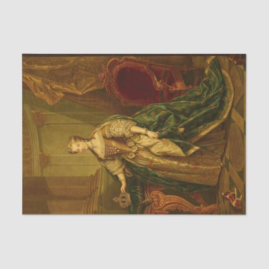 Papier Mousseline Portrait de Marie Leszczyńska par Jean-Baptiste Va (Recto)