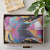 Papier Mousseline Portrait de mignon dachshund géométrique (Cadeau)