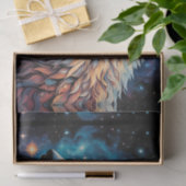 Papier Mousseline Portrait de nuit du loup gris Starry (Cadeau)