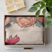 Papier Mousseline Portrait de poulet en fleurs 6 Papier de découpage (Cadeau)