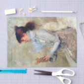 Papier Mousseline Portrait de Sarah Bernhardt par Jules Bastien  (Artisanat)