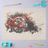 Papier Mousseline Portrait de tigre du Bengale (Artisanat)