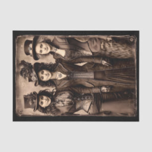 Papier Mousseline Portrait de trois femmes Steampunk DX6L Découpage