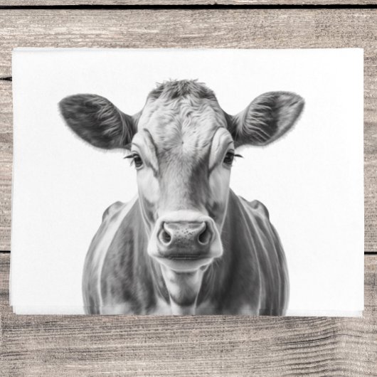 Papier Mousseline Portrait de vache