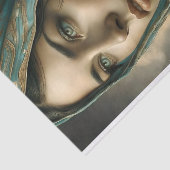 Papier Mousseline Portrait découpé turquoise (Détail)