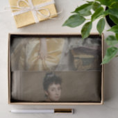 Papier Mousseline Portrait d'Elegant Woman avec Papillon Spaniel (Cadeau)