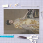 Papier Mousseline Portrait d'Elegant Woman avec Papillon Spaniel (Artisanat)