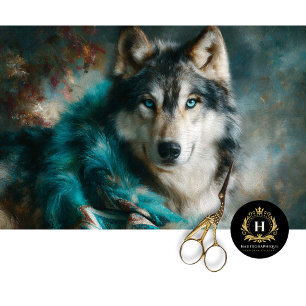 Papier Mousseline Portrait du loup gris glacier