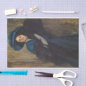 Papier Mousseline Portrait d'une dame en bleu (Raimundo de Madrazo) (Artisanat)