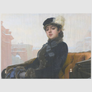Papier Mousseline Portrait d'une femme inconnue, Ivan Kramskoi