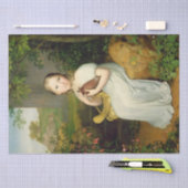 Papier Mousseline Portrait d'une fille avec un oiseau de Louise comm (Artisanat)