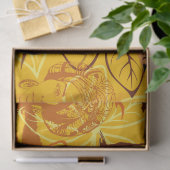 Papier Mousseline Portrait féminin africain avec coucher de soleil (Cadeau)