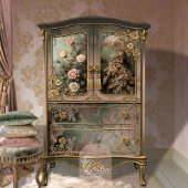 Papier Mousseline Portrait & Fleurs de Romance Rococo Rose