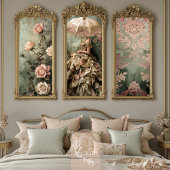 Papier Mousseline Portrait & Fleurs de Romance Rococo Rose