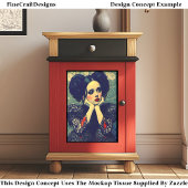 Papier Mousseline Portrait gothique jeune femme, DQ5R Floral Découpa