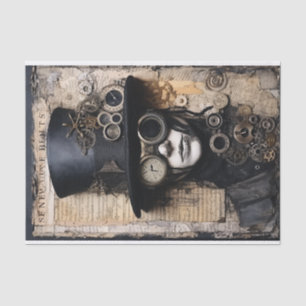 Papier Mousseline Portrait multimédia mixte inspiré par Steampunk
