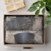 Papier Mousseline Portrait multimédia mixte inspiré par Steampunk (Cadeau)