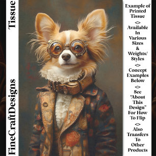 Papier Mousseline Portrait original et amusant de chien Papillon CQ2