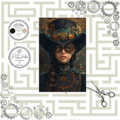 Papier Mousseline Portrait Victorian Steampunk Andrea Découpage