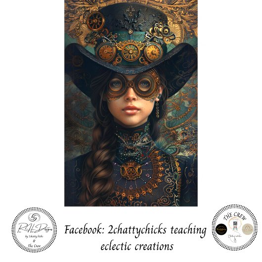 Papier Mousseline Portrait Victorian Steampunk Andrea Découpage
