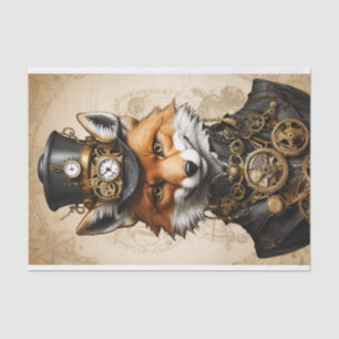 Papier Mousseline Portrait vintage Steampunk Fox