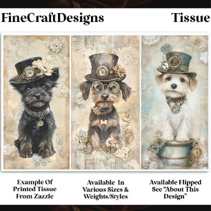 Papier Mousseline Portraits découpés de petits chiens mignons Steamp