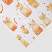 Papier Mousseline Ports et chats orange - Sac-cadeau moyen (Détail)