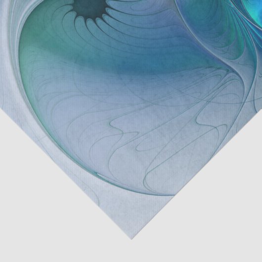 Papier Mousseline Position, Abstrait bleu turquoise fractal (Détail)