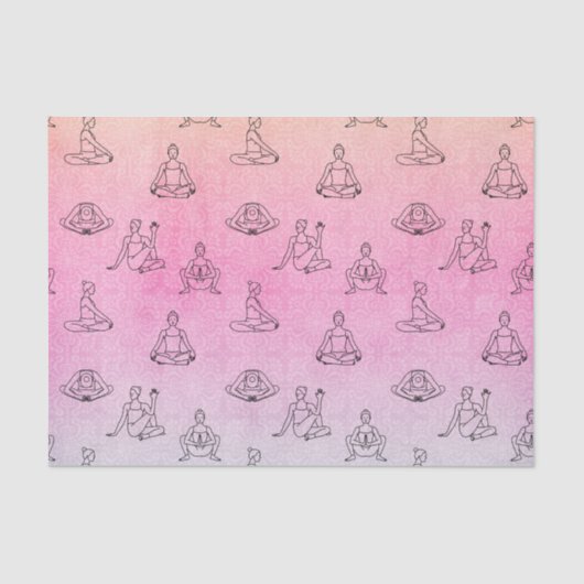 Papier Mousseline Positions Yoga Rose (Design 75 Pink Series) (Recto)