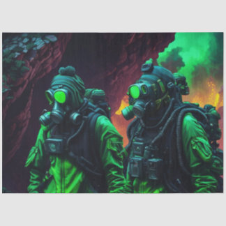 Papier Mousseline Post Apocalyptic Hazmat Team Decoupage