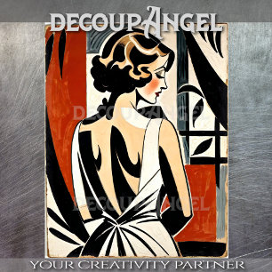 Papier Mousseline Poster Art Déco Vintage des années 1920 #2 - Décou