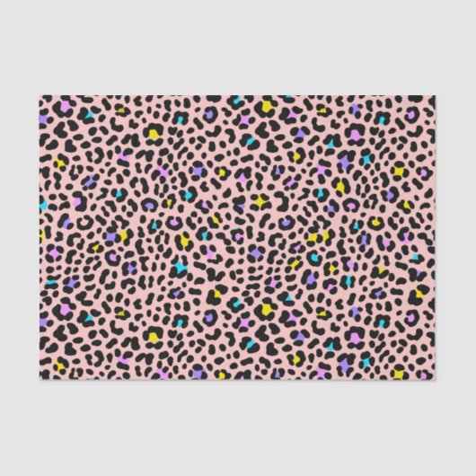 Papier Mousseline Poster de animal de points de léopard rose (Recto)