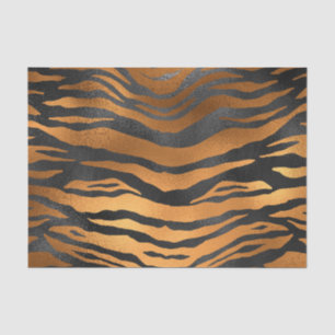 Papier Mousseline Poster de animal de rayures de tigre Brown noir gl