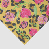 Papier Mousseline Poster de animal léopard aux fleurs d'aquarelle ro (Détail)