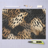 Papier Mousseline Poster de animal Leopard Black Gold Cream (Artisanat)