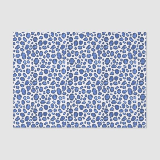 Papier Mousseline Poster de animal Leopard Bleu Et Blanc Peint À La  (Recto)